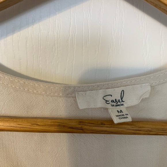 Easel Beige Top with Ruffled Design - Picture 2 of 3